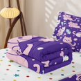 thumbnail image 5 of Manfei Funny Cat Zipper Twin Comforter Sets with Fitted Sheet and 2 Pillowcases, Kawaii Flower Love Heart Zipper Bedding Set, Purple Pink, Polkadot Reversible, 4-Piece, 5 of 7