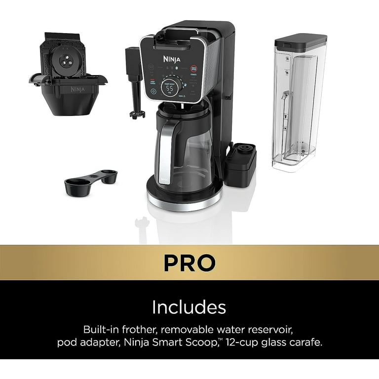  Ninja CFP201 DualBrew System 12-Cup Coffee Maker, Single-Serve  for Grounds & K-Cup Pod Compatible, 3 Brew Styles, 60-oz. Water Reservoir &  Carafe, Black: Home & Kitchen