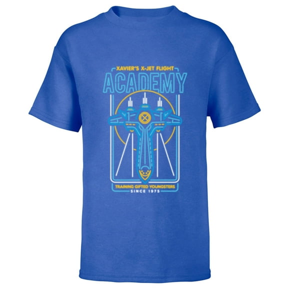 Marvel X-Men Xavier's X-Jet Flight Academy Neon - Short Sleeve T-Shirt for Kids - Customized-Royal