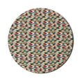 thumbnail image 1 of Geometric Mouse Pad for Computers, Pixel Art Inspired Checkered Squares Grid Illustration Colorful Abstract Design, Round Non-Slip Thick Rubber Modern Mousepad, 8" Round, Multicolor, by Ambesonne, 1 of 2