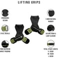 thumbnail image 4 of Gymreapers Weight Lifting Grips (Pair) for Heavy Powerlifting, Deadlifts, Rows, Pull Ups, with Neoprene Padded Wrist Wraps Support and Strong Rubber Gloves or Straps for Bodybuilding (Green, Medium), 4 of 7