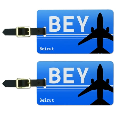 Graphics and More Beirut Lebanon (BEY) Airport Code Luggage Tag Set