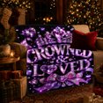 thumbnail image 3 of Crowned Loved Crown Jeweled Lettering Royalty Princess Glam, Festive Holiday Scene, Warm Flannel Blanket for Living Room and Reading Nook, Art Lovers Friendship Gift, Festive Home Decor, 3 of 9