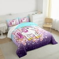 thumbnail image 3 of Manfei Magic Unicorn Animal Bedding Comforter Set, Dreamy Bling Stars Galaxy Twin Comforter Sets, Teen Boy Girl Kid Bedding Set, Breathable Home Decor, 2pcs, 3 of 8