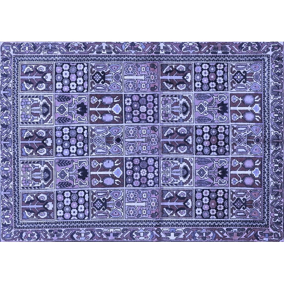 Ahgly Company Machine Washable Indoor Rectangle Persian Blue Traditional Area Rugs, 5' x 8'