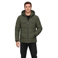 thumbnail image 2 of Heting Men's Winter Puffer Jacket with Hood Lightweight Quilted Coat Windproof Outerwear for Travel Daily Wear Army Green Large, 2 of 9