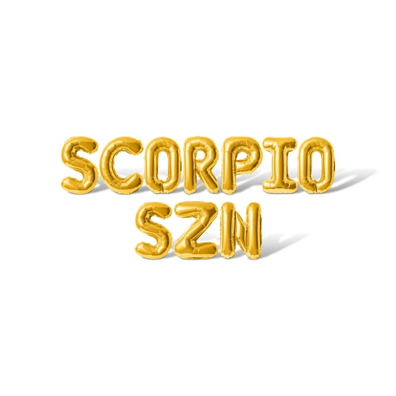 Letter Balloons - SCORPIO SZN 16" Inch Alphabet Letters Foil Mylar Balloon Birthday Party Banner (Gold)