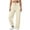 Beige, variant on Drawstring Wide Leg Pants for Women Ghalytn Elastic Waist Sweatpants - Adjustable Hem Casual Jogger Trousers