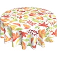 thumbnail image 5 of Round Tablecloth 60 Inch,Stain Resistance Polyester Fall Table Cloth Round,Table Cover for Kitchen Dining Table, Buffet Parties and \u200bHoliday-Fall Maple Leave, 5 of 6