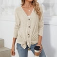 thumbnail image 5 of Light Weight Cardigan for Women Open Front Coat Long Sleeve Fashion Soft Knit Fall Spring Cardigans Stretchy Lightweight Sweater Beige 2XL, 5 of 8