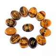 thumbnail image 3 of GKNET 13pcs Tiger Eye Stone Rune Stones Oval Set Elder Futhark Reiki Healing Gemstone, 3 of 3