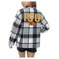 thumbnail image 3 of Women's Gameday Couture  Grey Iowa State Cyclones Long Sleeve Brushed Plaid Button-Up Overshirt Jacket, 3 of 4