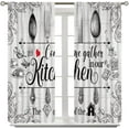 thumbnail image 2 of Rustic Food Kitchen Curtains Vintage Cooking Sign Kitchen Wall Decor Farmhouse Retro Vegetable Cafe Curtains Beige Brown Dining Room Window Drapes 2 Panels 42x84, 2 of 6
