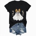 thumbnail image 6 of TOWED22 Halloween Shirts for Women Cute Ghost Graphic Tees Fall Crewneck Short Sleeve Costumes Autumn Party Graphic T-Shirt(Black,L), 6 of 8