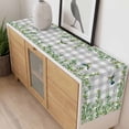 thumbnail image 4 of Spring Plants Table Runner - 36 Inch Long, Kitchen Dining Table Runner Dresser Scarves, Watercolor Leaves Birds Flowers Gray Plaid Farmhouse Decor for Coffee Tables Wedding Party Banquet, 4 of 8