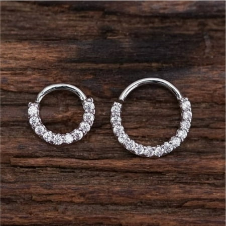 Aquamarine Gold Nose Ring - Piercing Hoop Earring Small Hoop Nose Septum Ring Piercing Silver Ear Bone Ring Silver 6mm