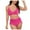 Red, variant on Linfrsh Women's High Waisted Bikini Sets Sexy Two Piece Swimsuits Color Block Cheeky High Cut Bathing Suits Womens Bikini Set Navy,M