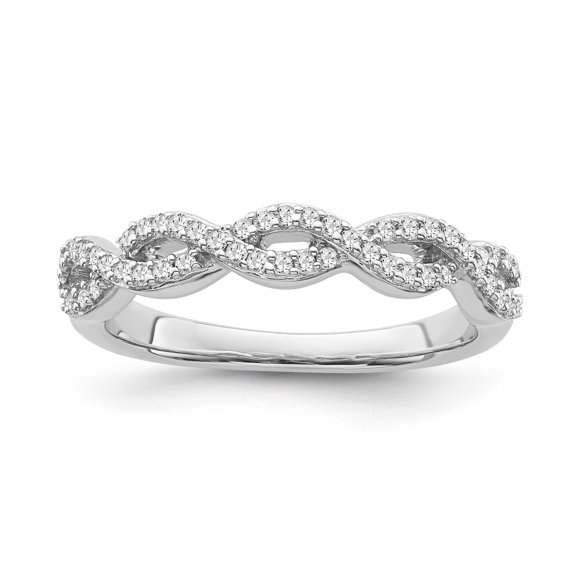 ARAIYA FINE JEWELRY Sterling Silver Diamond Infinity Band Ring (1/5 cttw, I-J Color, I2-I3 Clarity), Size 10