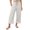 G188 Light Gray, variant on Angala Ladies Casual Pants Linen Solid High Elastic Waist Cropped Pants Wide Leg Boho Beach Ladies Trousers Size L Beige