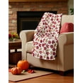 thumbnail image 2 of Serafina Home Fall Fleece Throw Blanket: Maple Leaves Autumn Prints on Soft Microfiber, Accent for Sofa Couch Chair Bed Dorm Outdoor Events, 2 of 6