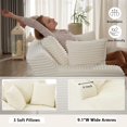 thumbnail image 4 of Lovableguy Oversized Chaise Lounge Chair Indoor,Corduroy Upholstered Single Lounge Couch,Cloud Sleeper Sofa Bed for Living Room,Bedroom,No Assembly Required,White, 4 of 7