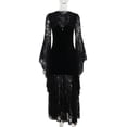 thumbnail image 6 of UDAUDU Womens Gothic Bat Sleeve Halloween Costume Lace Patchwork Velvet Goth Vintage Fancy-Dress Costumes Black, 6 of 7
