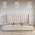 thumbnail image 3 of Ilios Innova | Base de Cama King Size Tapizada Beige con Cabecera Acolchada Cajones Integrados y Estructura Resistente, 3 of 9