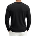 thumbnail image 3 of biudgviw Henley Shirts for Men Long Sleeve Ribbed Knit Button T-Shirt Casual Stylish Loose Fit Tops Fall Clothes Comfy Undershirts(Black,3X-Large), 3 of 5