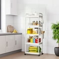 thumbnail image 4 of Gumesh 5-Tier Rolling Utility Cart | Mobile Organizer for Kitchen, Bathroom & Living Room | Storage Shelf, 4 of 6