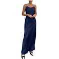 thumbnail image 3 of Sentmoon Robe de Bureau Décontractée pour Femmes, Robes de Plage Été 2026, Couleur Unie, Sans Manches, Dos Nu, Coupe Régulière, Bretelles Spaghetti, Robes de Fête pour Femmes pour Croisière et Complexe S-TTG, 3 of 9
