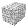 thumbnail image 1 of Tattoo Dog Crate Cover, Fictional Animal and Orchids Unicorn Profile with Peacock Feathers on Its Mane Hair, Easy to Use Pet Kennel Cover for Dogs, 35" x 23" x 27", Black White, by Ambesonne, 1 of 6