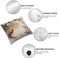 thumbnail image 4 of Awypu Throw Pillow Covers Fish Cherry Flower Branch and Leaves Sacred Animals in Small Body of Water Cushion Pillow Case Home Decor Pillowcase,2 Pcs White, 4 of 6