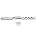 thumbnail image 3 of 20mm Stainless Steel Solid Links Bracelet Watch Band Strap Curved End with 4pcs Watch Spring Bars (Silver), 3 of 6