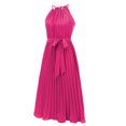 thumbnail image 4 of Vestido casual para mujer Vestido plisado sin espalda Estilo elegante Vestido largo Traje diario FLhrweasw Nuevo, 4 of 9