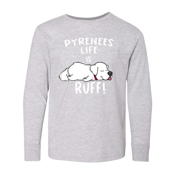 Inktastic Pyrenees Life is Ruff Great Pyrenees Long Sleeve Youth T-Shirt