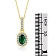 thumbnail image 4 of RYLOS Matching Jewelry  14K Yellow Gold Halo Pendant Necklace & Matching Ring. Gemstone & Diamonds, 18" Chain. 6X4MM Green Sapphire September Birthstone Jewelry Size 5, 4 of 6