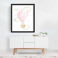 thumbnail image 3 of Pink Hot Air Balloon, Bunny, Forest Animals, Woodland Animals, Girl Nursery - Illustration Hot Air Balloon Animal Watercolor Whimsical Pastel Stars Black Framed Wall Art Print 18 x 24 inches, 3 of 4