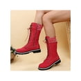 Ritualay Ladies Lightweight MidCalf Boot Chunky Heel Winter Shoes