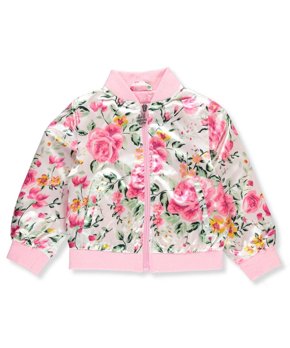 Pink Platinum - Baby Toddler Girl Floral Bomber Jacket - Walmart.com ...