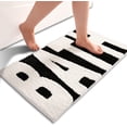 thumbnail image 1 of Alfombrilla de baño en blanco y negro, letras de baño antideslizantes, alfombrilla de baño suave y absorbente, alfombrilla de baño cómoda lavable a máquina de secado rápido para bañera, dormitorio, d JAMW Sencillez, 1 of 5