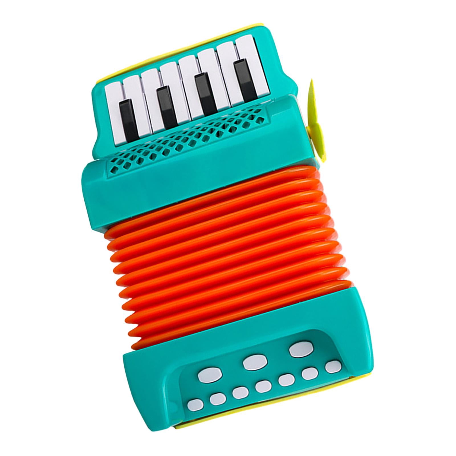 LeeQinersw 10 Keys 8 Bass Piano Accordion Educational Toys Early Childhood Development Kids Green