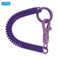 thumbnail image 3 of Uxcell Retractable Coil Springs Keychain with Plastic Lobster Clasp Keyring for Keys Wallet, Dark Purple 4 Pack, 3 of 6
