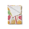 thumbnail image 2 of Candy Cane Soft Flannel Fleece Blanket, Continuous Sketch Style Candy Sticks Pattern on Plain Backdrop, Cozy Plush for Indoor and Outdoor Use, 60" x 80", White Orange and Dark Coral, by Ambesonne, 2 of 6