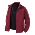thumbnail image 3 of qafoshin Men's Fleece Jacket Oversized Long Sleeve Stand Collar Coat Casual Solid Color Full Zip Fall Winter Outerwear, 3 of 7