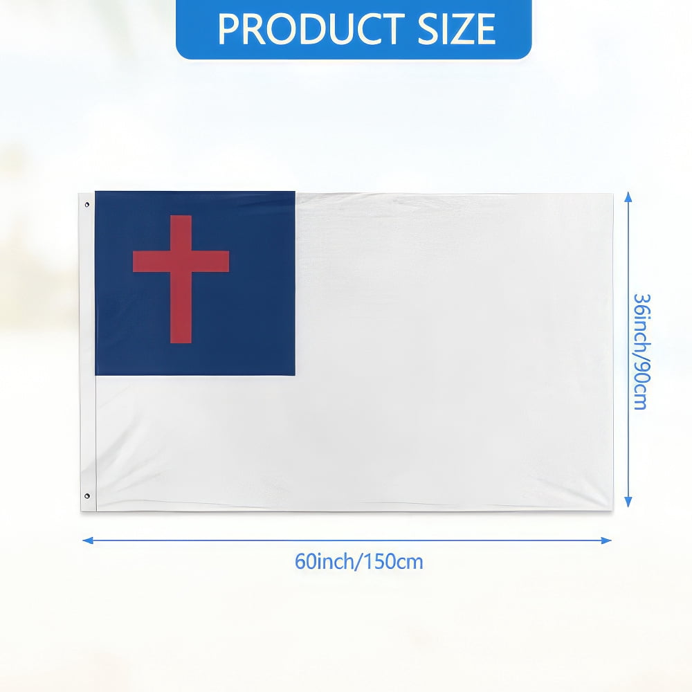Christian-Flag 3x5 Outdoor Double Sided Christianity-Cross-Church Jesus Flag Polyester Material with 2 Metal Grommets