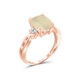 thumbnail image 4 of JewelersClub Moonstone Ring Birthstone Jewelry – 3.00 Carat Moonstone Rose Gold Over Silver Ring Jewelry with White Diamond Accent – Gemstone Rings with Hypoallergenic Rose Gold Over Silver Band, 4 of 4