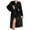 Black#1, variant on Tnhcen Women's Long Sleeve Lace Trim Velvet Sleepwear Dress - Sexy Solid Color Long Robe Pajamas Home Wear with Belt Plus Size (S-L)