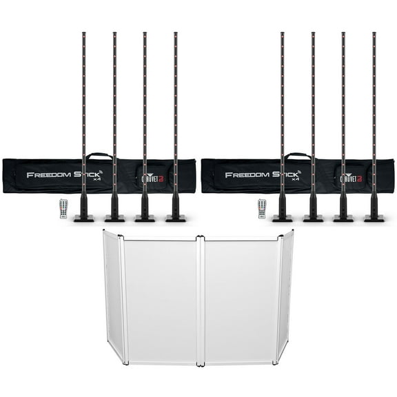2 Chauvet DJ Freedom Stick X4 8) Wireless Battery RF LED DMX Light Sticks Facade