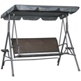 thumbnail image 1 of Outsunny 3-Seat Porch Swing with Canopy Outdoor Swing Chair w/ Rattan Seat, 1 of 10