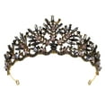 thumbnail image 1 of 1 corona barroca vintage de aleación para tocado de novia, tiara, diadema, accesorio para el cabello, tocado de boda (negro), 1 of 6